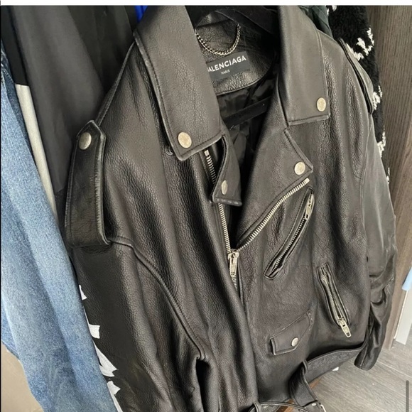 Balenciaga Leather Motorcycle Jacket - Picture 2 of 4